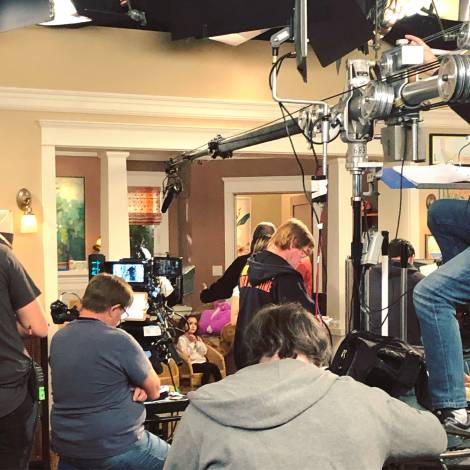 Ella Grace Helton on the set of the 2020 ABC sitcom 